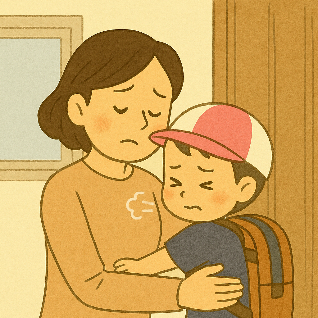 産休初日の朝、アー君を保育園に送り出して一息。