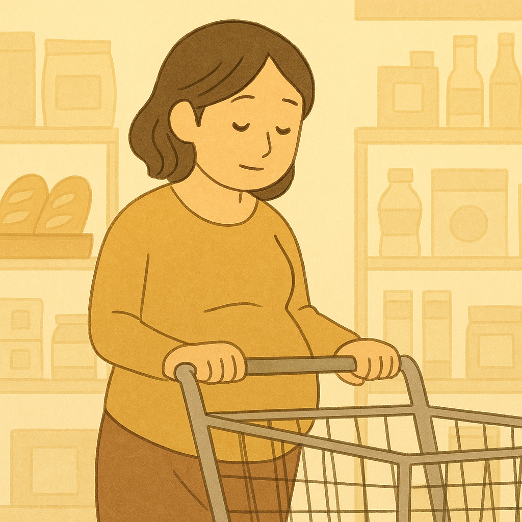 妊娠中のママ、買い物から帰ってきて「もう疲れた〜」の一言。