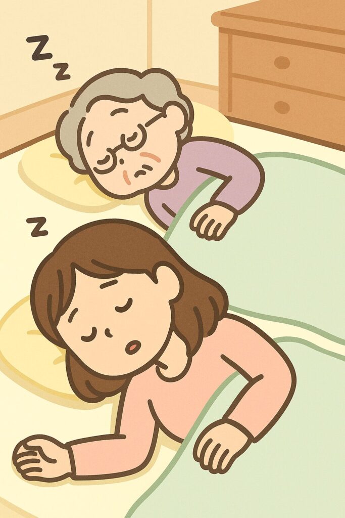 シーン3：ママとおばあちゃん、先に寝落ち