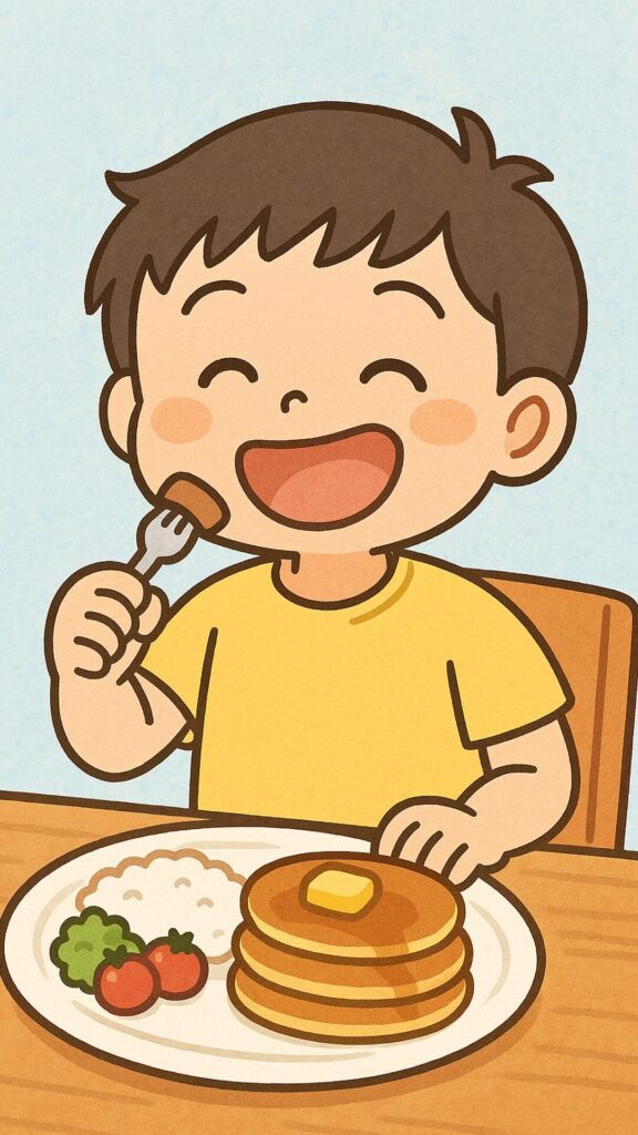シーン6_朝から食欲全開のアー君