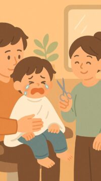 シーン2_ハサミを前に涙ポロポロ