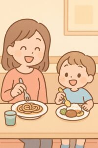 シーン3_レストランでのにこにこご飯タイム