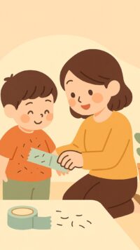 シーン6_帰宅後はテープで毛取り作戦