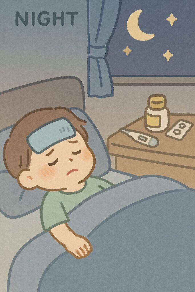シーン7：夜に再び熱が上昇