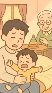 シーン1_朝のご機嫌ナナメとおじいちゃん遊び