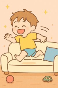 シーン2_エネルギー全開のアー君（家の中で走り回ったり、元気いっぱいの姿）