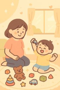 シーン4：昼寝前の元気いっぱいの遊び時間