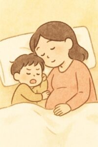 シーン5_ママの添い寝でやっと眠りに