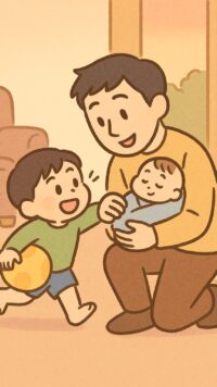 シーン6_夕方アー君が帰宅、ドキドキの初対面