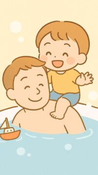 シーン7_パパとお風呂での船ごっこ