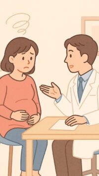シーン7_誘発分娩の相談に戸惑うママ