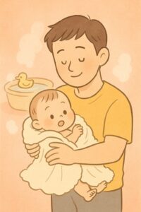 シーン5_そうちゃんの沐浴後のあたたかなひととき